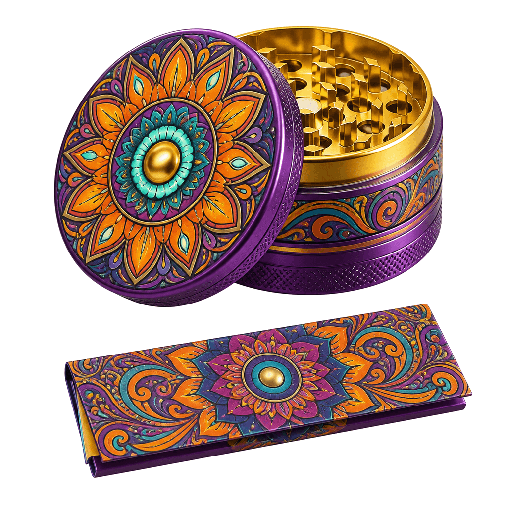 Herb grinder and rolling papers sold at Aura Vape & Cigar in Rock Hill